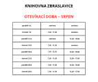 Otevírací doba - srpen